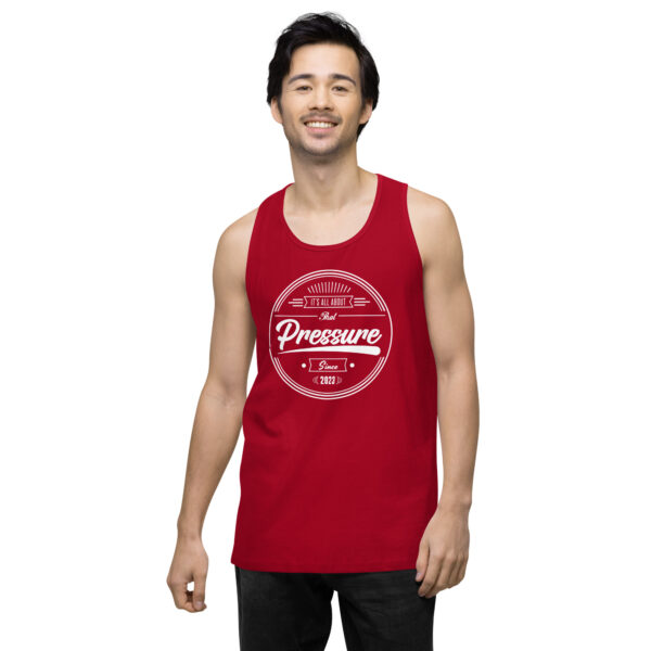 All About That Pressure Only White Mens Tank Top - Image 2