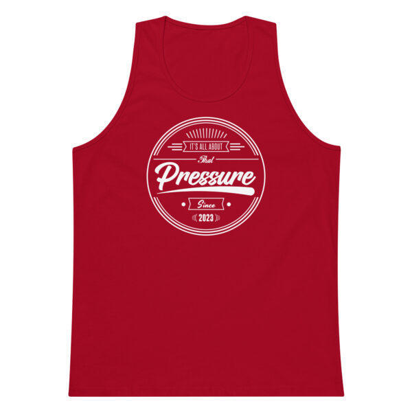 All About That Pressure Only White Mens Tank Top - Image 8