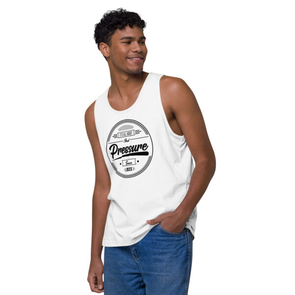 All About That Pressure Only Black Mens Tank Top - Image 2