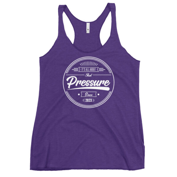 All About That Pressure Only White Women’s Racerback Tank Top - Image 11