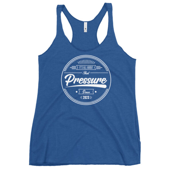 All About That Pressure Only White Women’s Racerback Tank Top - Image 15