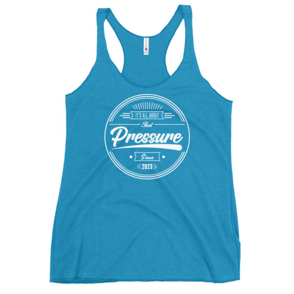 All About That Pressure Only White Women’s Racerback Tank Top - Image 19